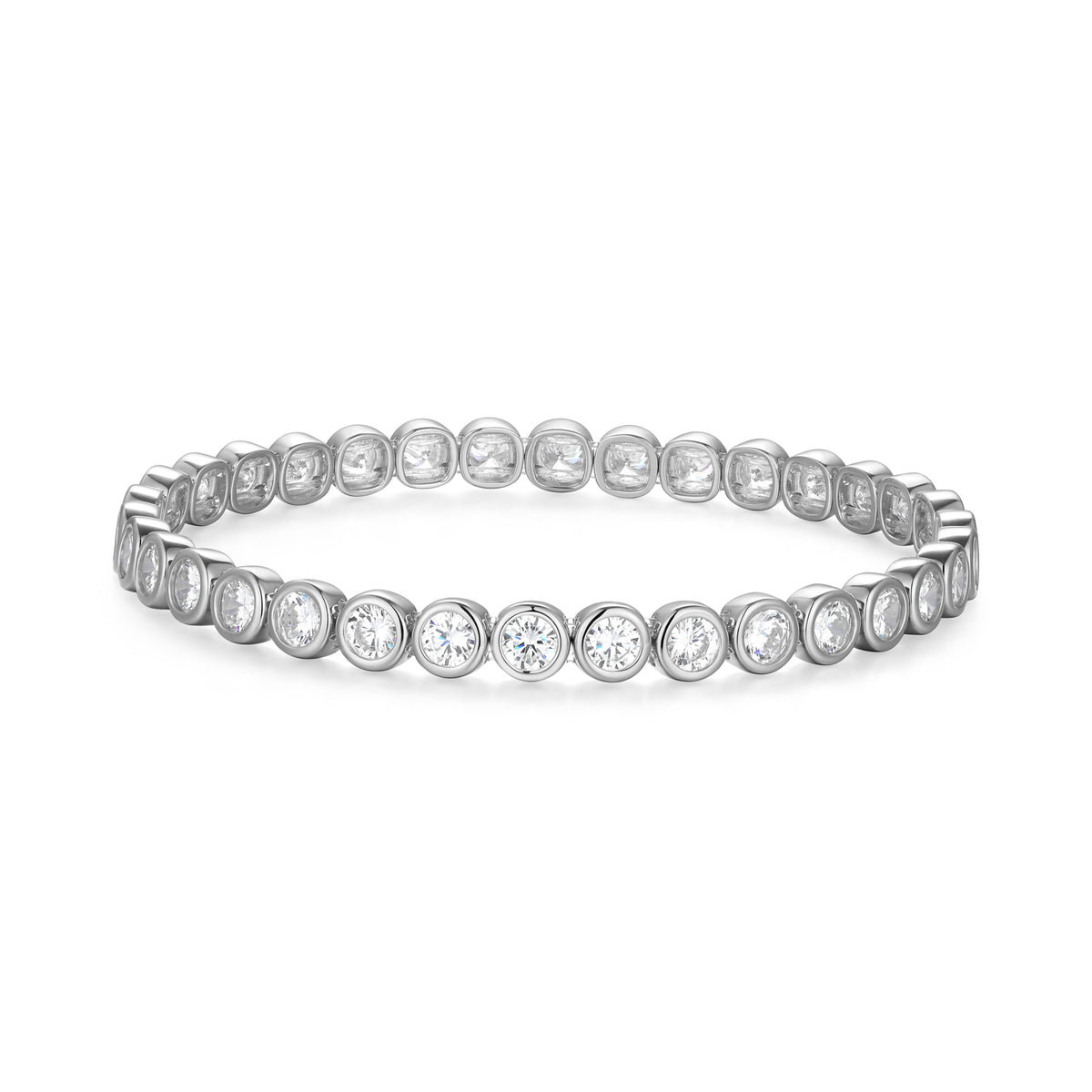 RB0195WL - 7.0 Inch Bezel Set Stretch Bracelet | reign