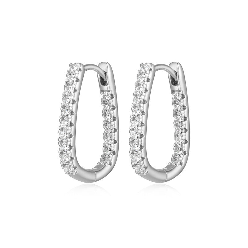 RE0257W - Pavé U-Hoop Earrings | reign