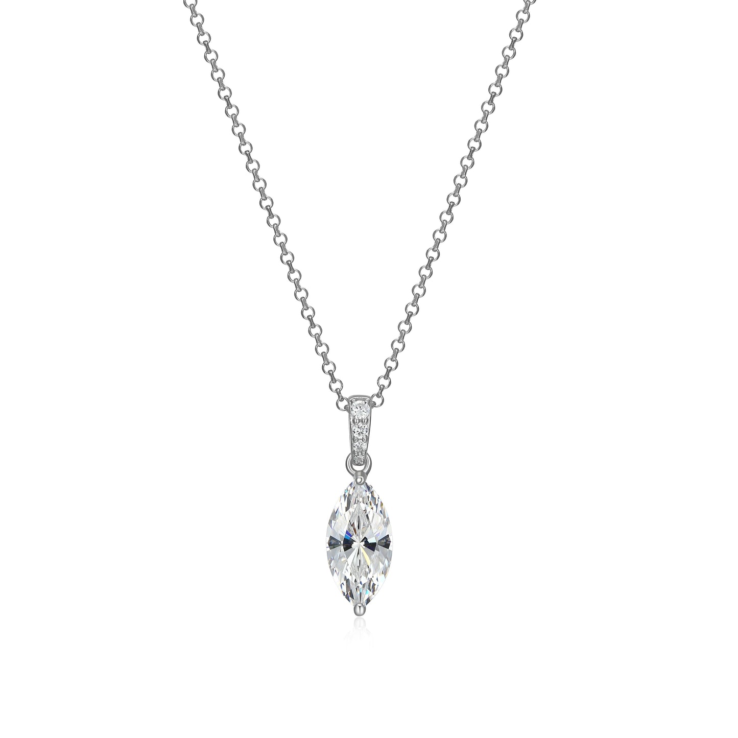 RN0216 - Marquise-Cut CZ Pendant Necklace | reign