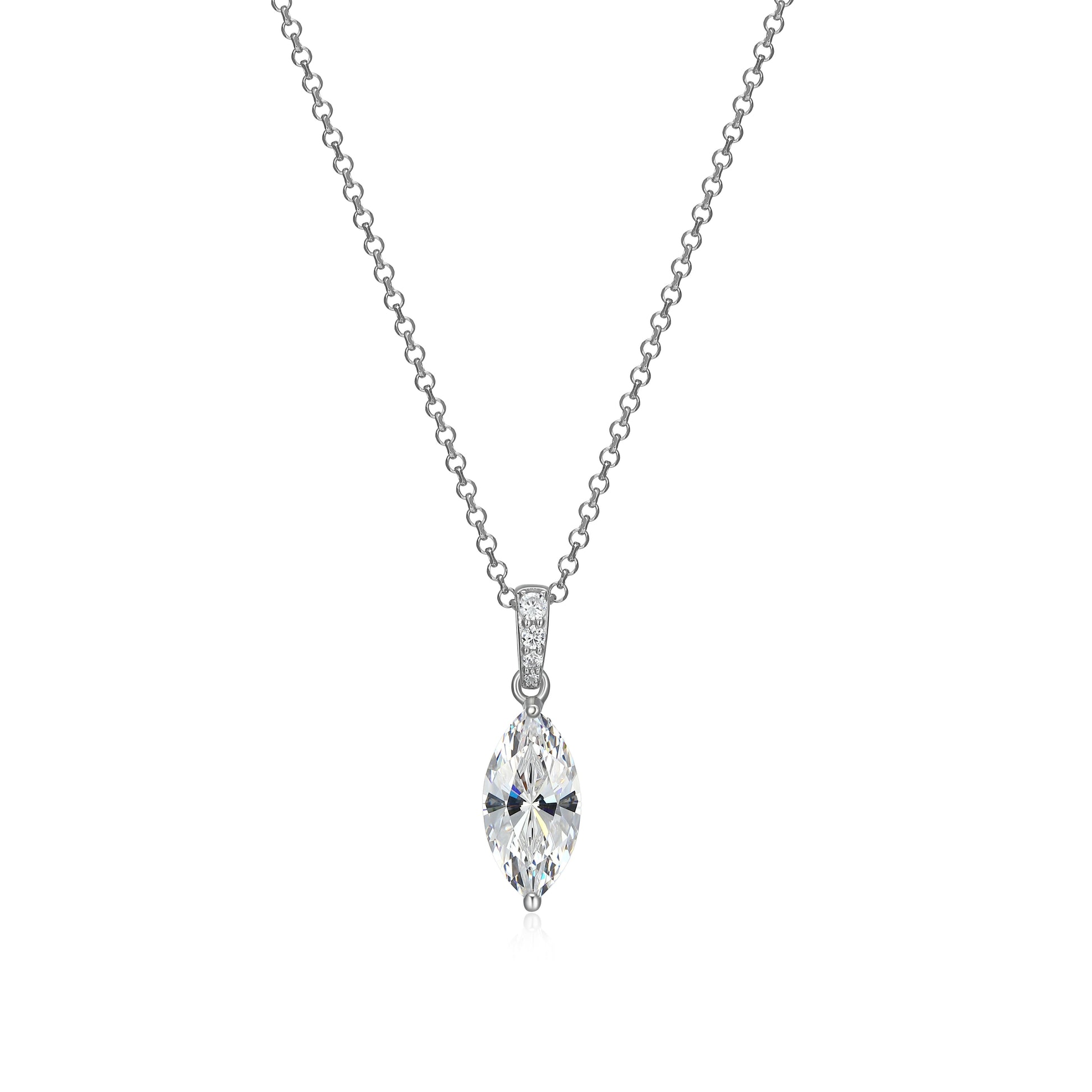 RN0216 - Marquise-Cut CZ Pendant Necklace | reign