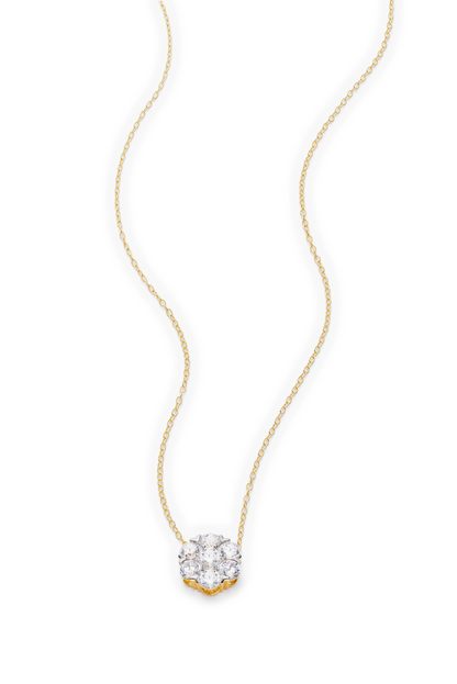 Lab-Created Diamond Cluster Necklace in 14K Yellow Gold | Monte Luna