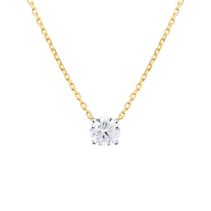 Round-Cut Lab-Created Diamond Solitaire Necklace in 14K Yellow Gold | Monte Luna