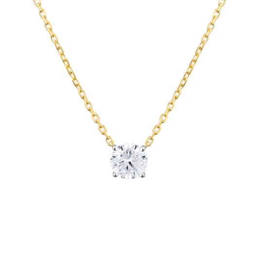 Round-Cut Lab-Created Diamond Solitaire Necklace in 14K Yellow Gold | Monte Luna
