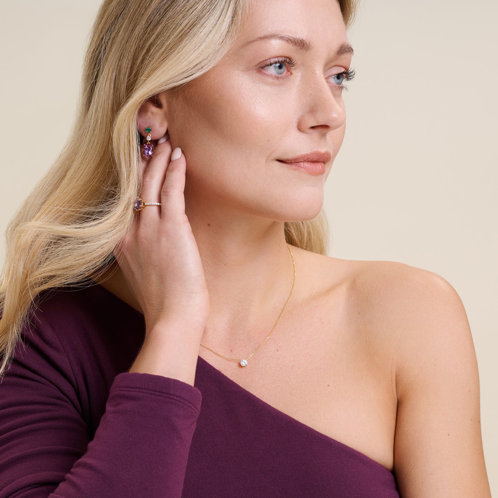 Oval-Cut Lab-Created Diamond Solitaire Necklace in 14K Yellow Gold | Monte Luna