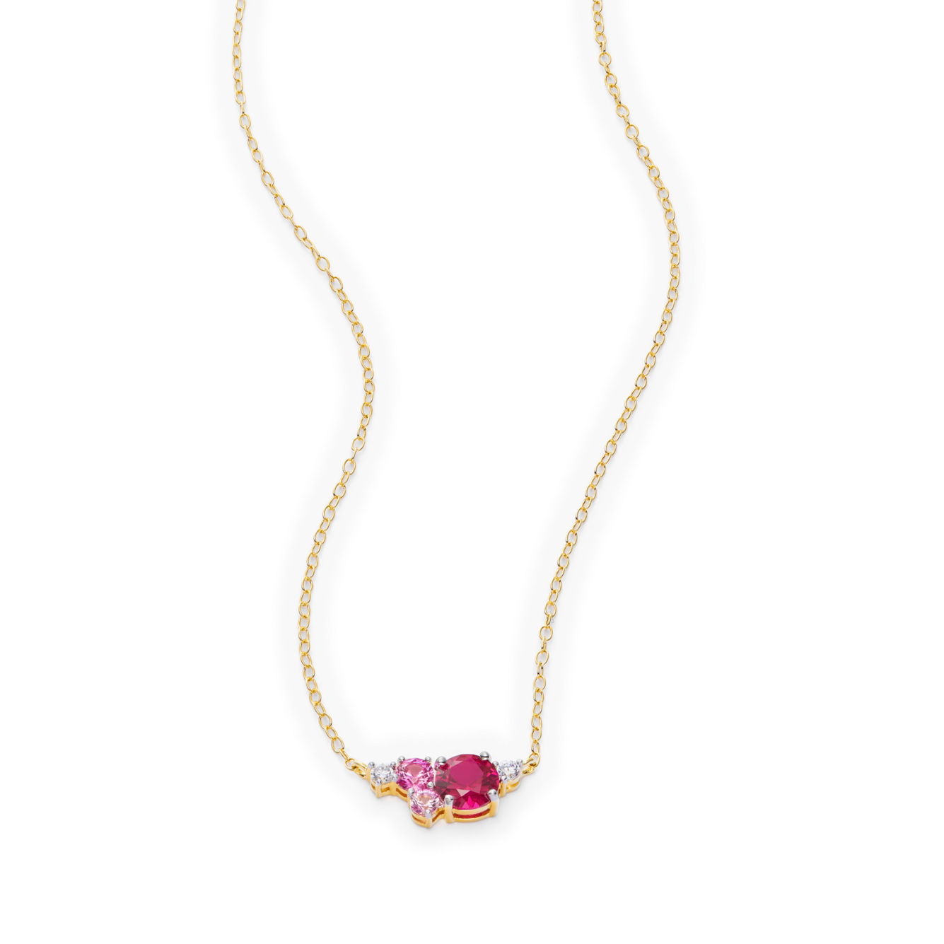 Scattered Stone Necklace in 14K Yellow Gold | Monte Luna