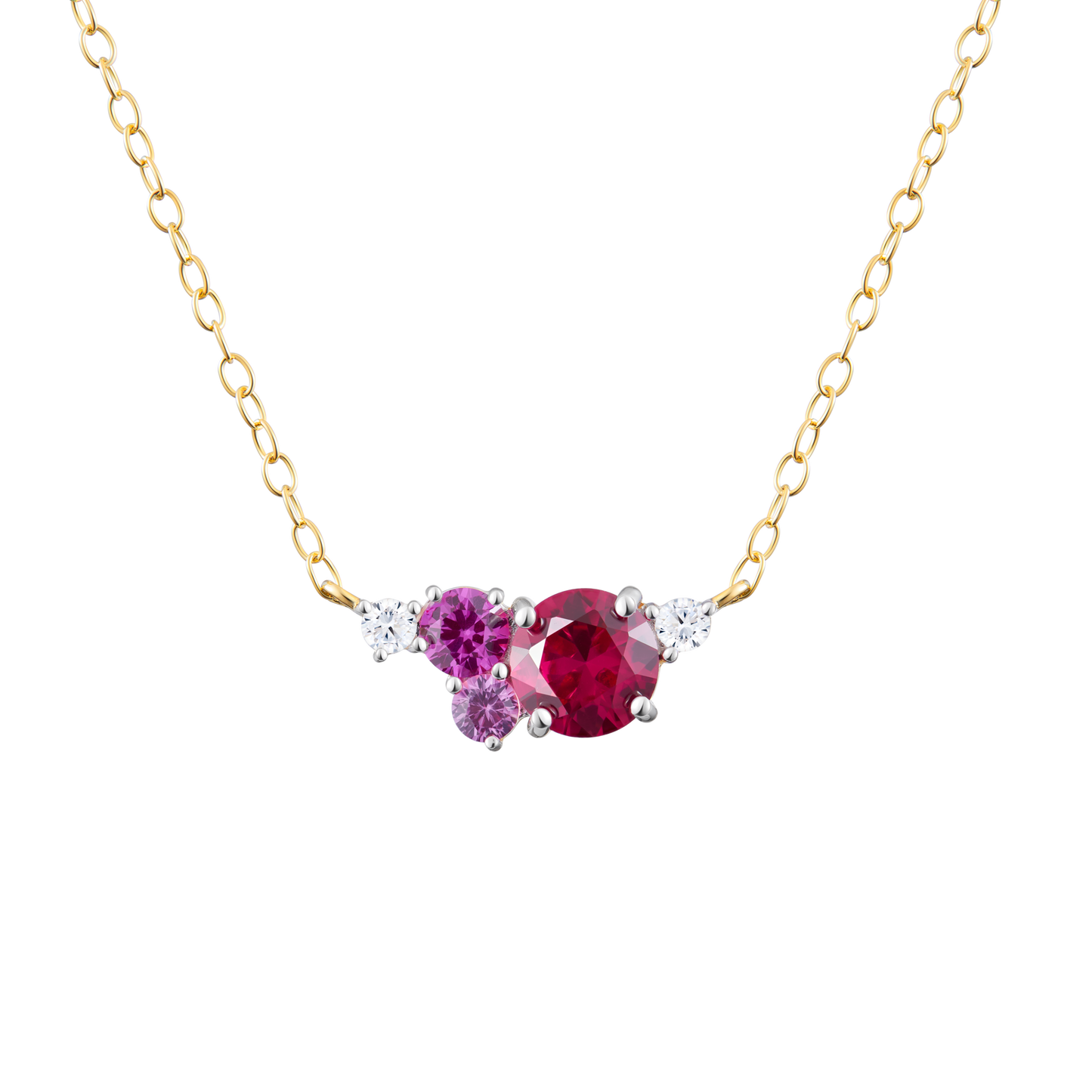 Scattered Stone Necklace in 14K Yellow Gold | Monte Luna