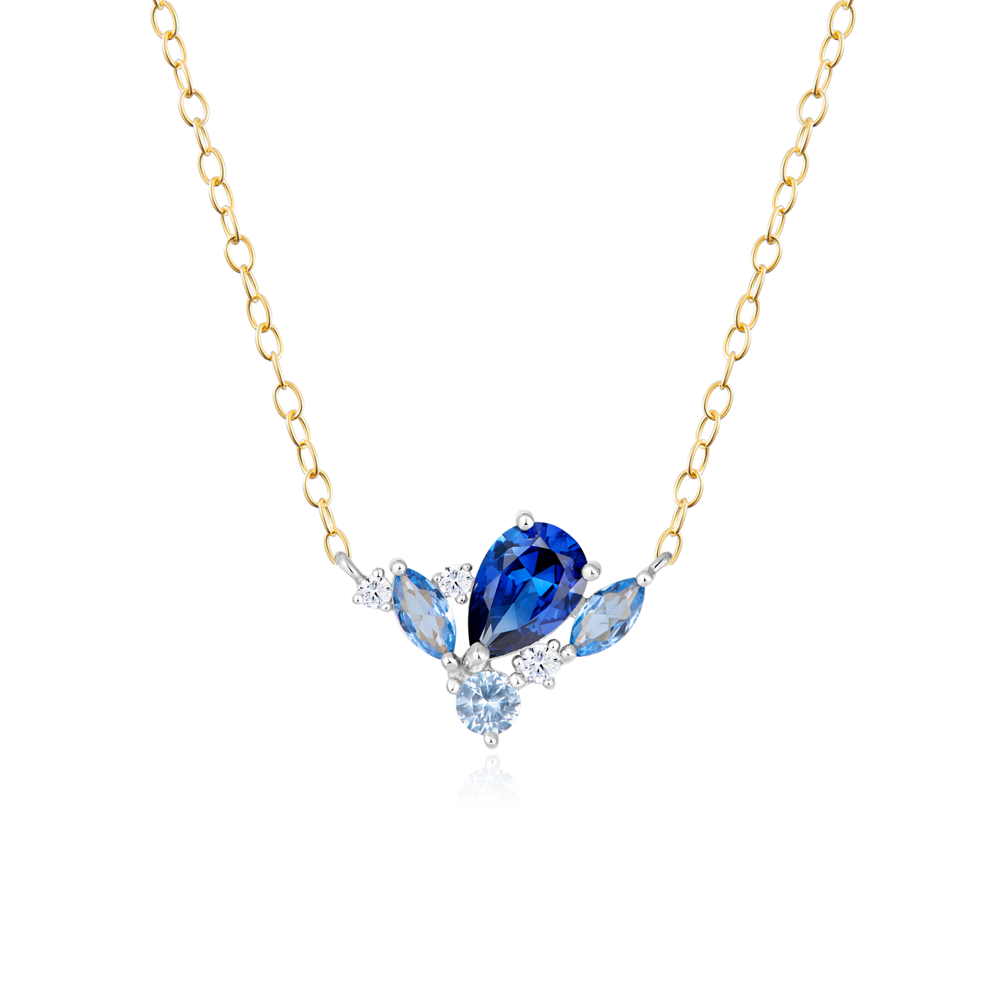 Scattered Stone Necklace in 14K Yellow Gold | Monte Luna