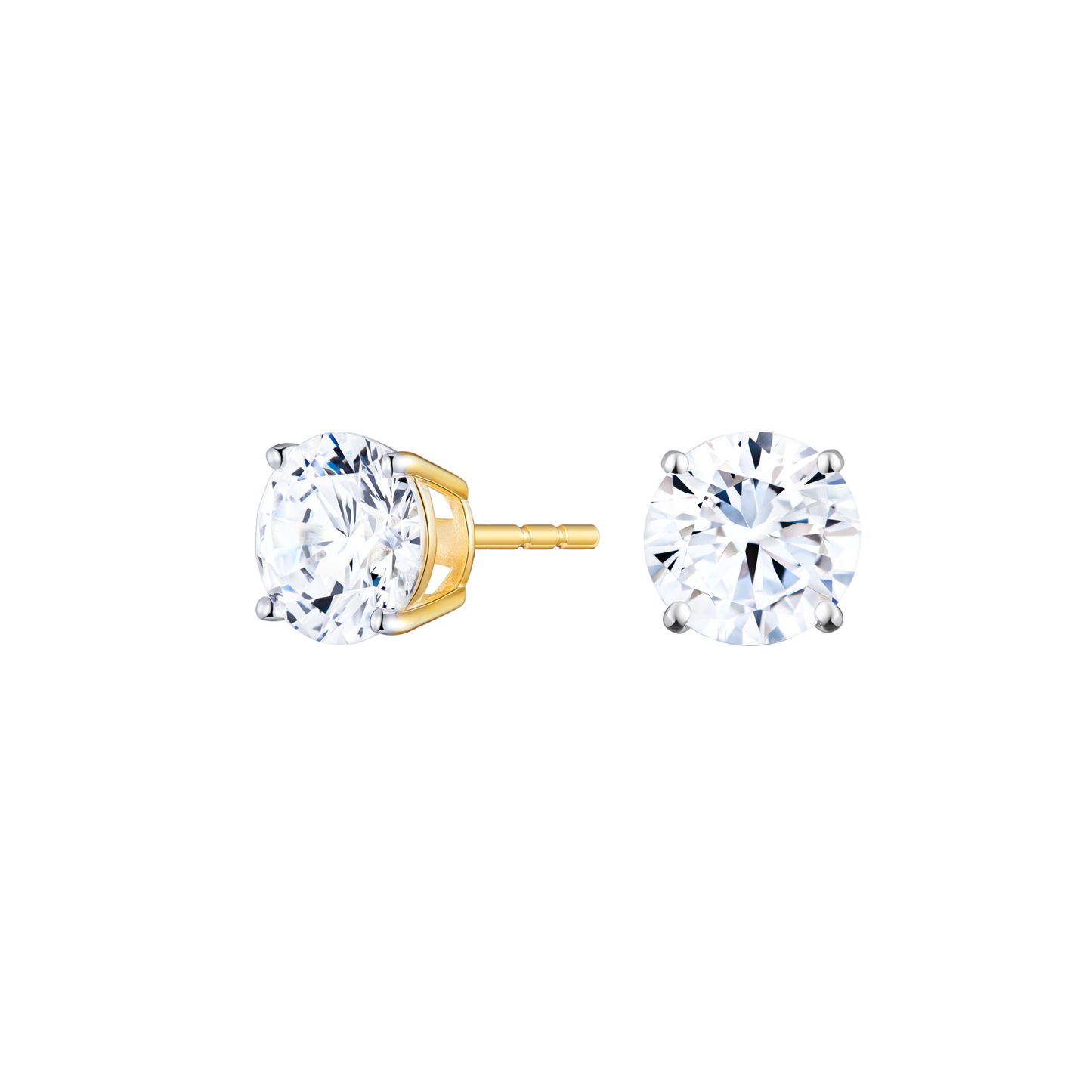 Round-Cut Lab-Created Diamond Stud Earrings in 14K Yellow Gold | Monte Luna