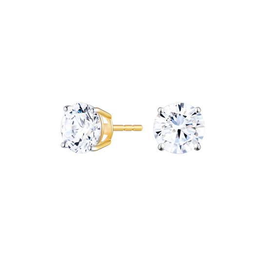 Round-Cut Lab-Created Diamond Stud Earrings in 14K Yellow Gold | Monte Luna