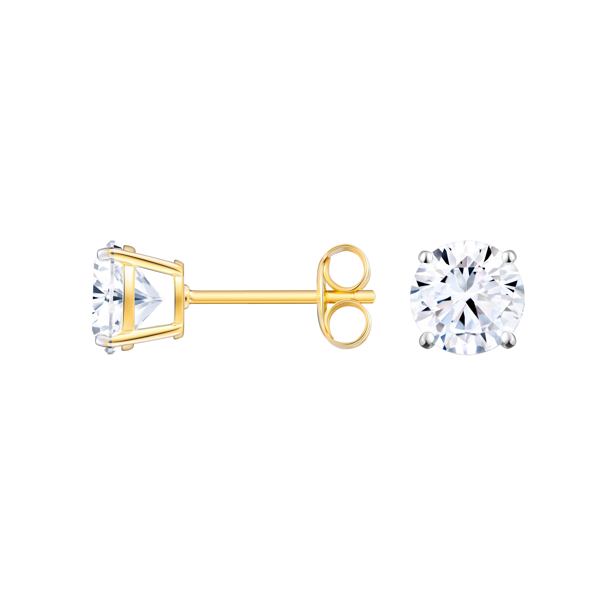 Round-Cut Lab-Created Diamond Stud Earrings in 14K Yellow Gold | Monte Luna