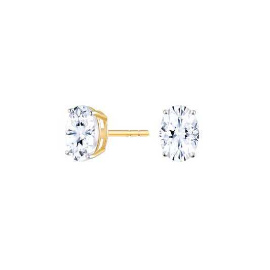 Oval-Cut Lab-Created Diamond Stud Earrings in 14K Yellow Gold | Monte Luna