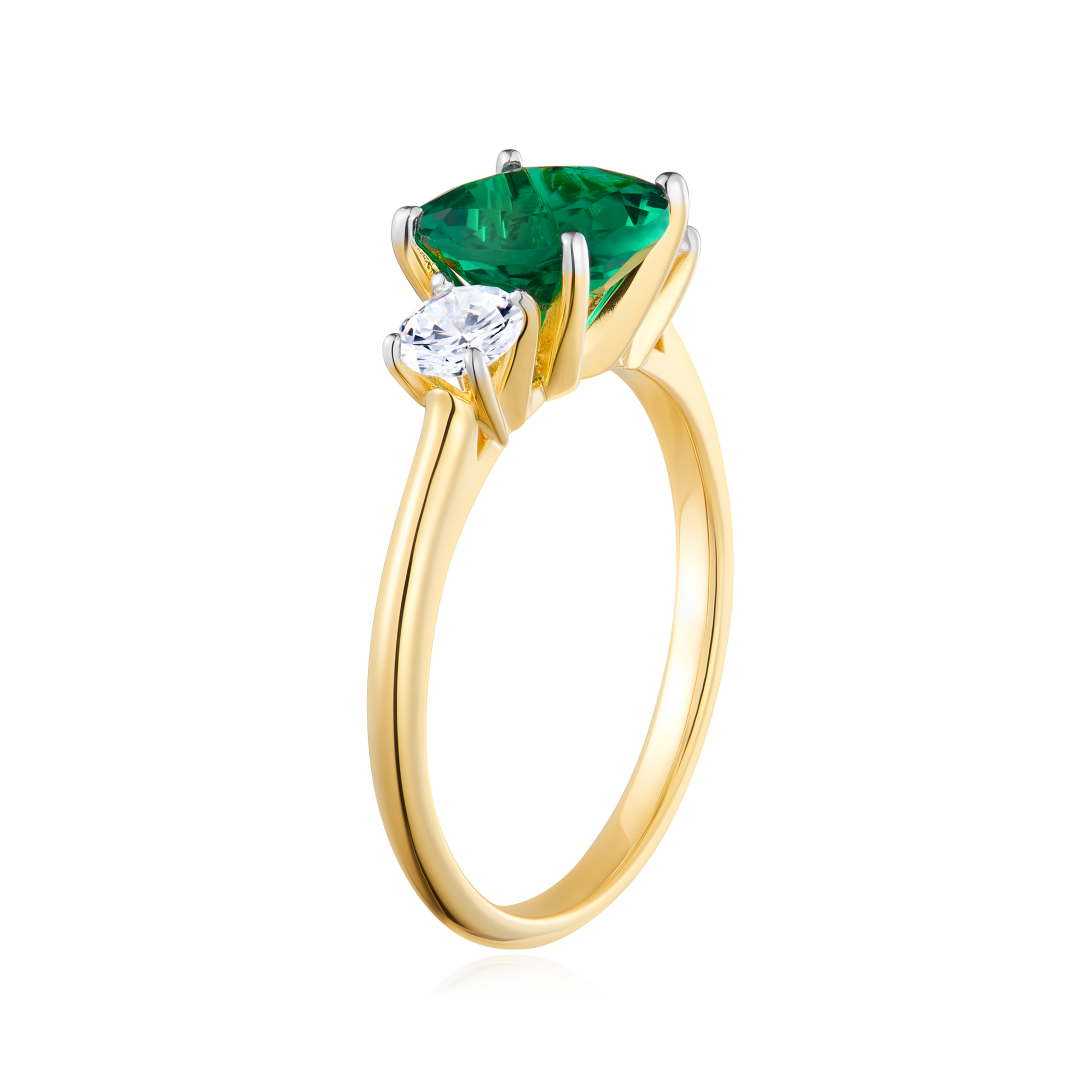 Three Stone Ring in 14K Yellow Gold | Monte Luna