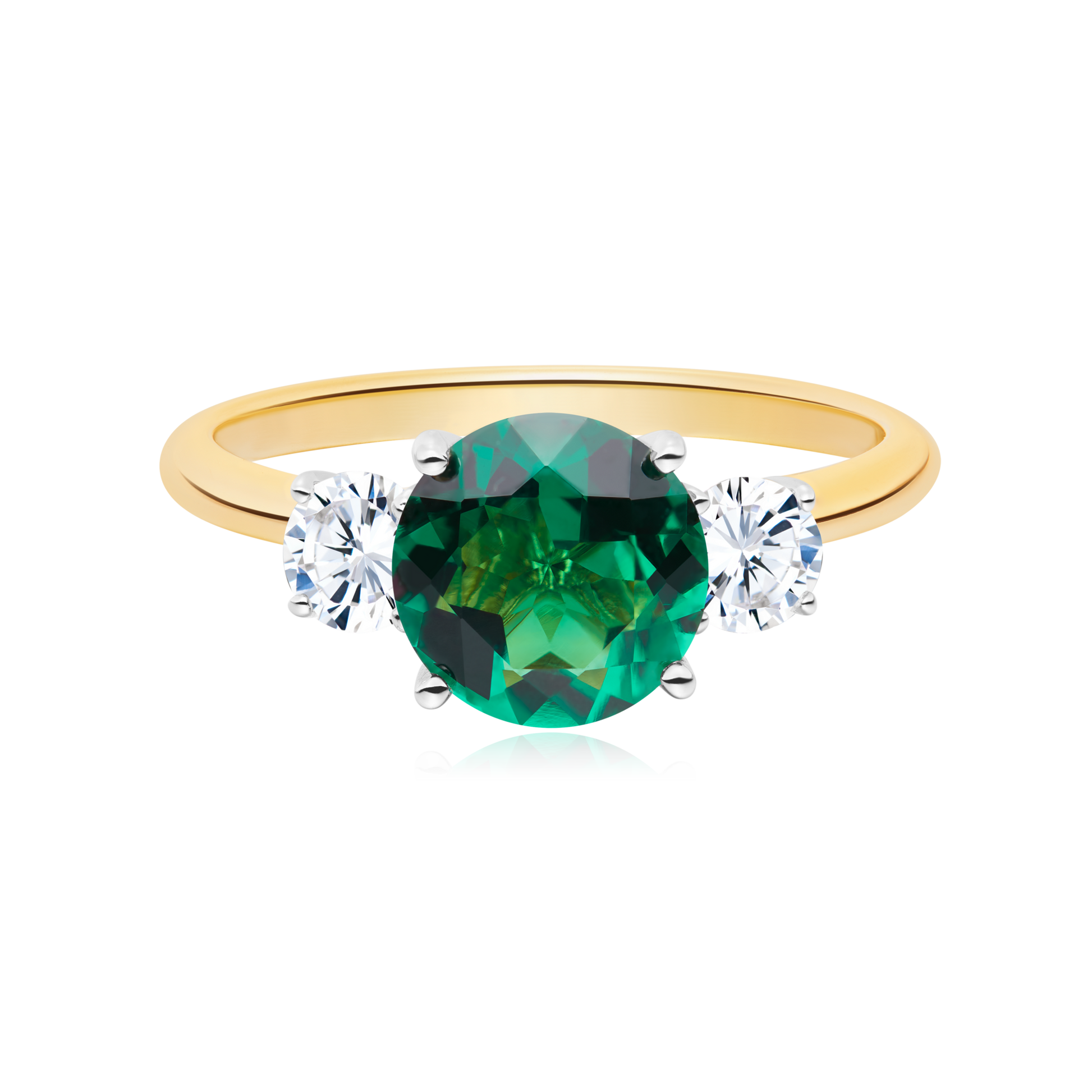 Three Stone Ring in 14K Yellow Gold | Monte Luna