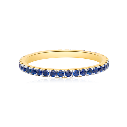 Lab-Created Sapphire Eternity Ring in 14K Yellow Gold | Monte Luna