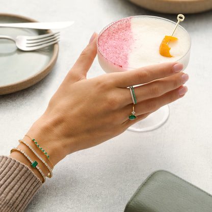 Lab-Created Emerald Eternity Ring in 14K Yellow Gold | Monte Luna