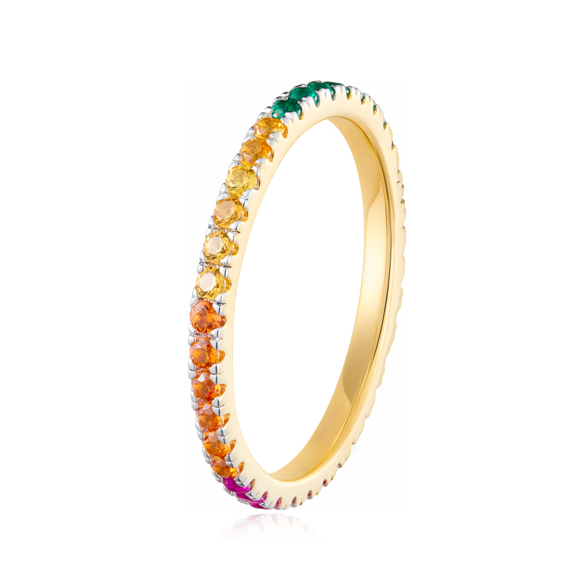 Rainbow Eternity Ring in 14K Yellow Gold | Monte Luna