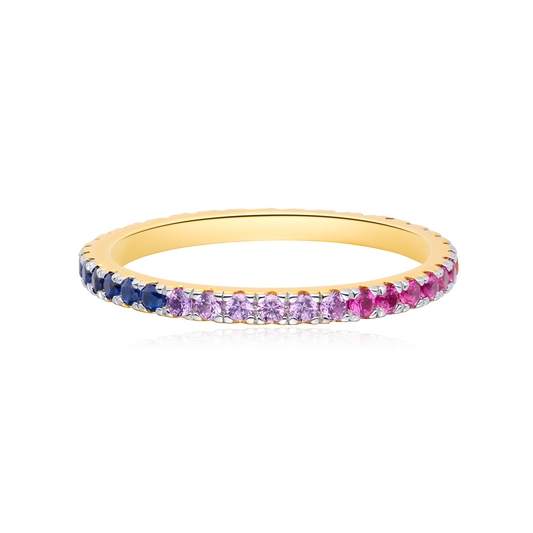 Rainbow Eternity Ring in 14K Yellow Gold | Monte Luna
