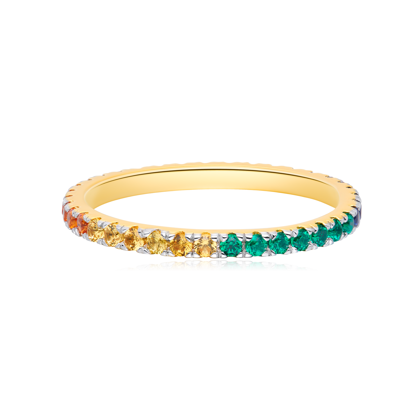 Rainbow Eternity Ring in 14K Yellow Gold | Monte Luna