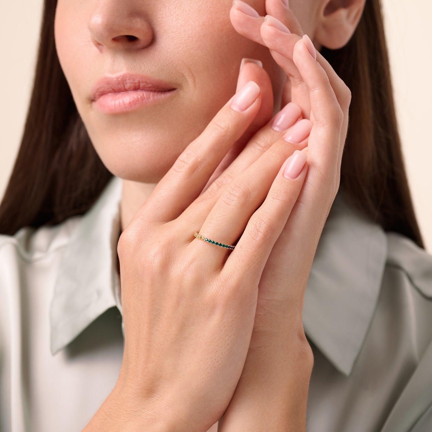 Rainbow Eternity Ring in 14K Yellow Gold | Monte Luna