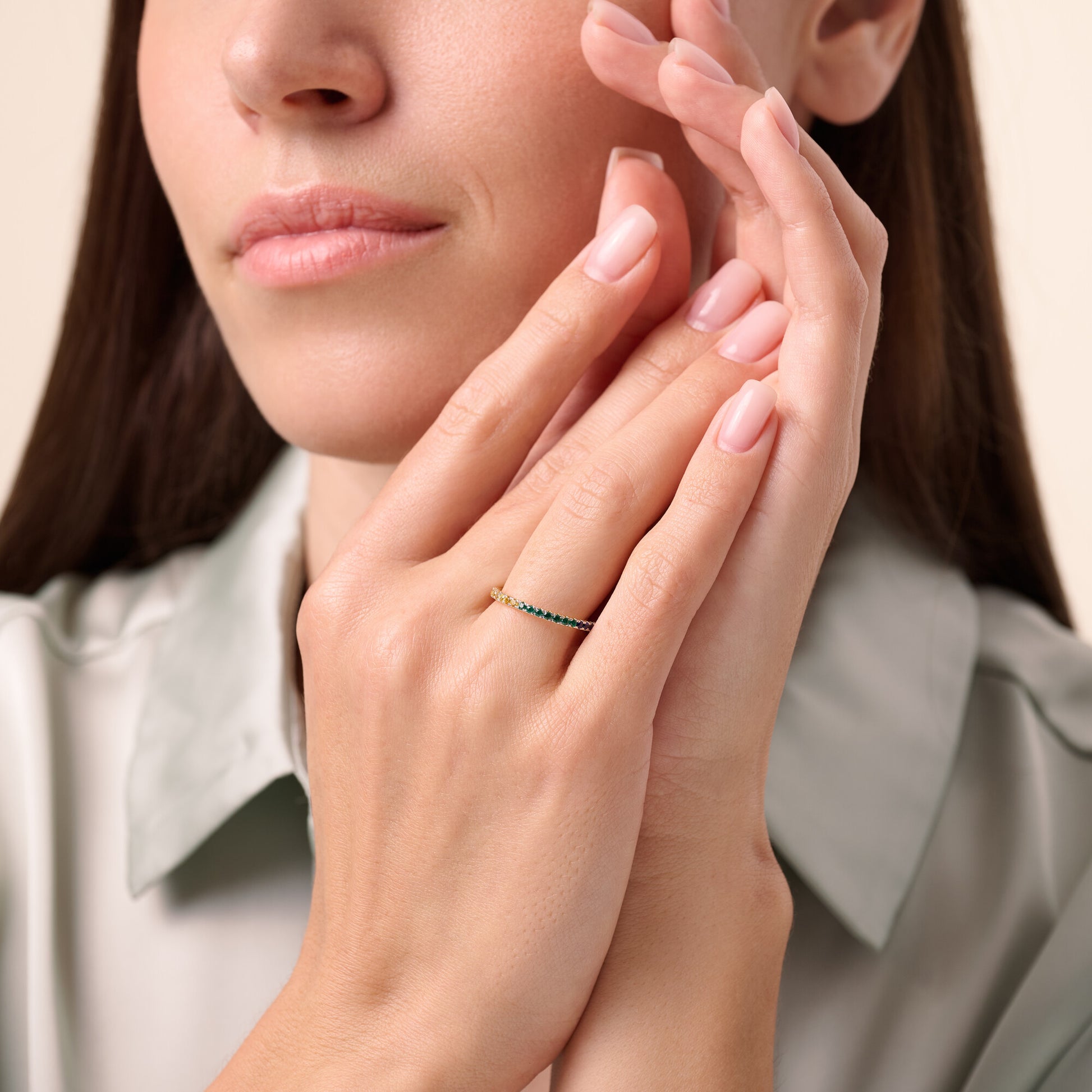 Rainbow Eternity Ring in 14K Yellow Gold | Monte Luna