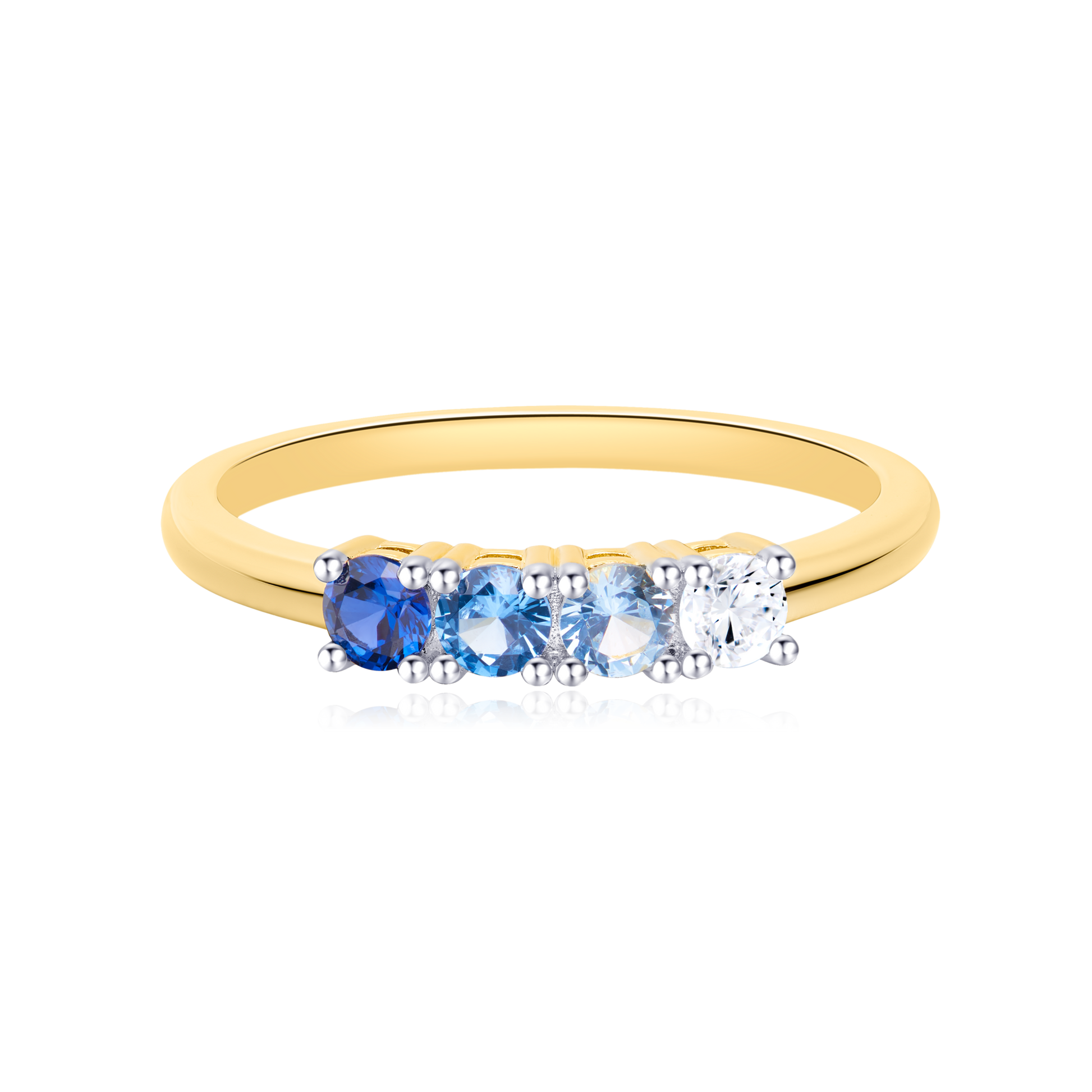 Four Stone Line Ring in 14K Yellow Gold | Monte Luna