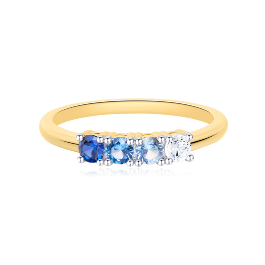 Four Stone Line Ring in 14K Yellow Gold | Monte Luna