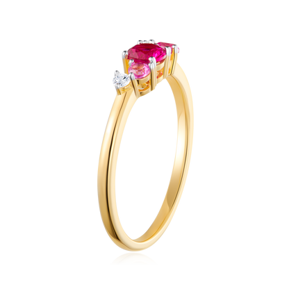 Scattered Lab-Created Gemstone Ring in 14K Yellow Gold | Monte Luna