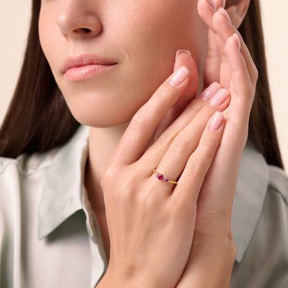 Scattered Lab-Created Gemstone Ring in 14K Yellow Gold | Monte Luna