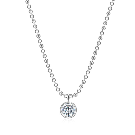 RN0182 - Round-Cut CZ Beaded Necklace | reign