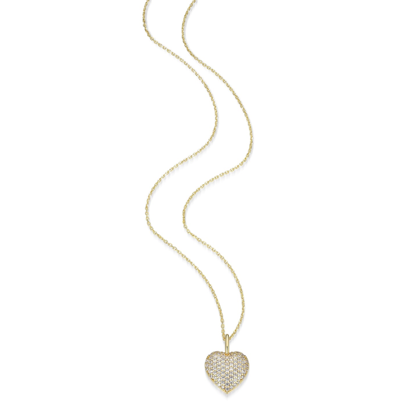 RN0198Y - Pavé Heart Pendant Necklace | reign