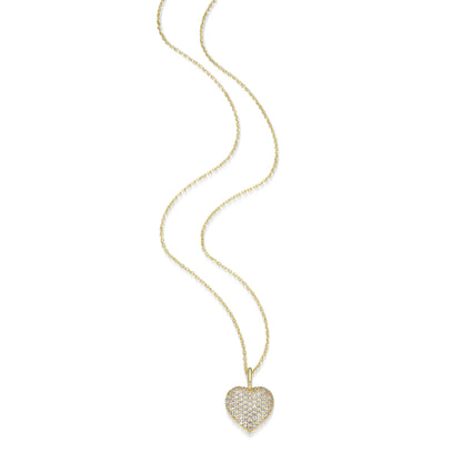 RN0198Y - Pavé Heart Pendant Necklace | reign