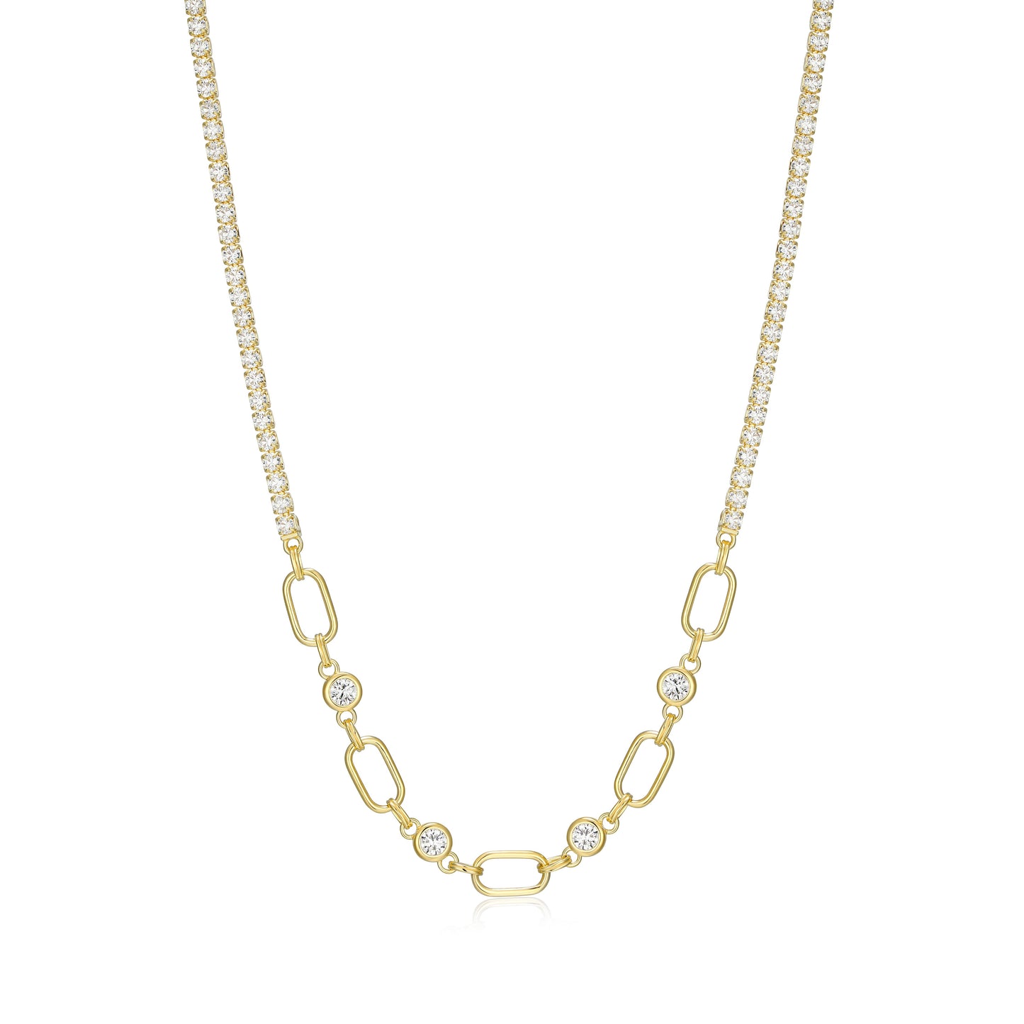 RN0189 - Oval Link & Tennis Necklace | reign