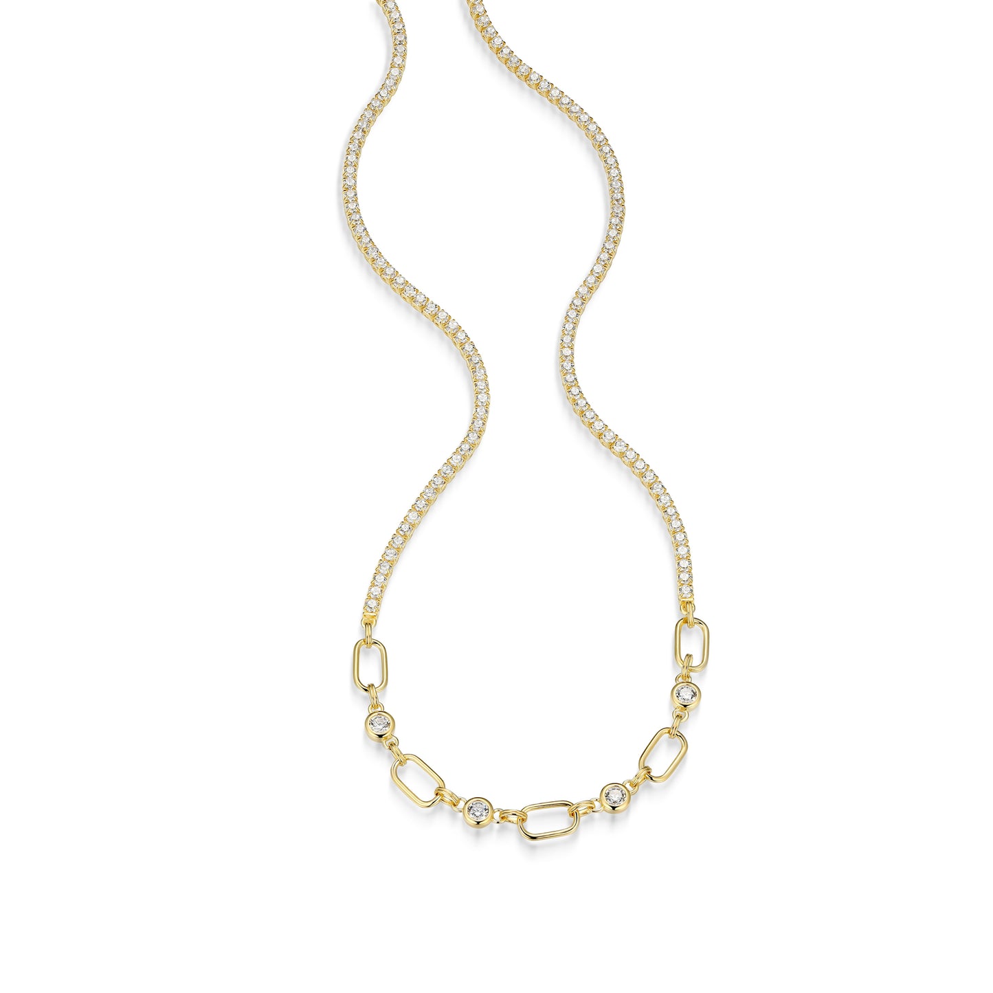 RN0189 - Oval Link & Tennis Necklace | reign