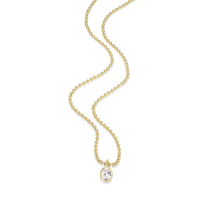 RN0180 - Oval-Cut CZ Beaded Necklace | reign