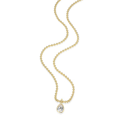 RN0181 - Pear-Cut CZ Beaded Necklace | reign