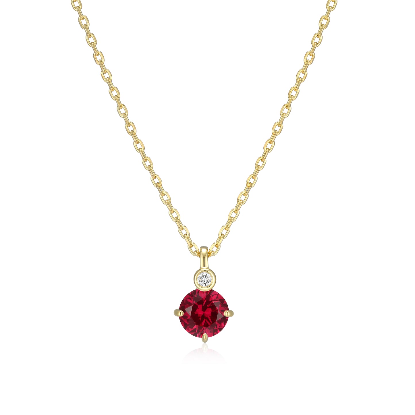 N10348JULY - Birthstone with Lab-Grown Diamond Accent Necklace | elle