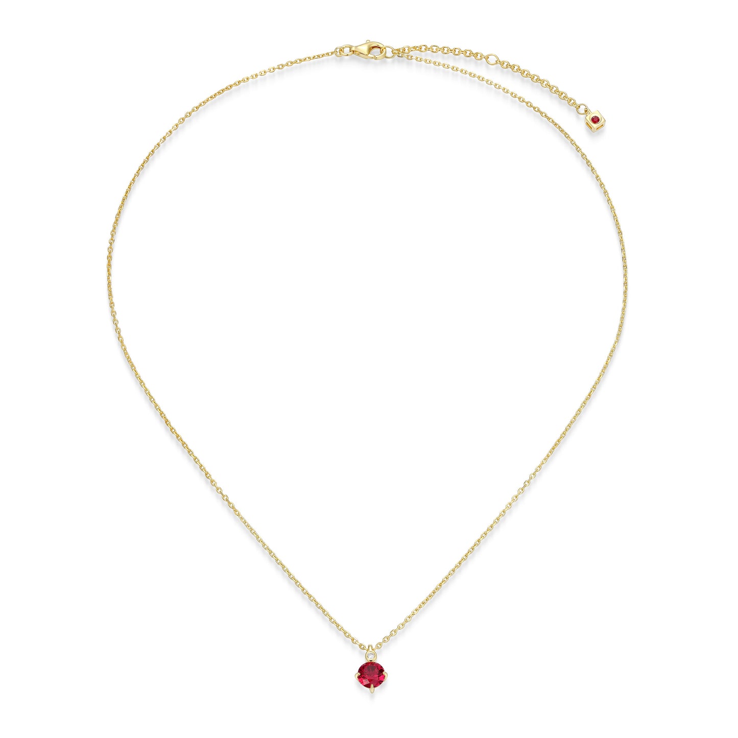 N10348JULY - Birthstone with Lab-Grown Diamond Accent Necklace | elle