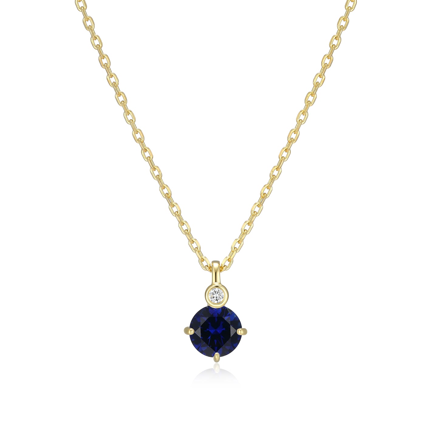 N10348SEPY - Birthstone with Lab-Grown Diamond Accent Necklace | elle
