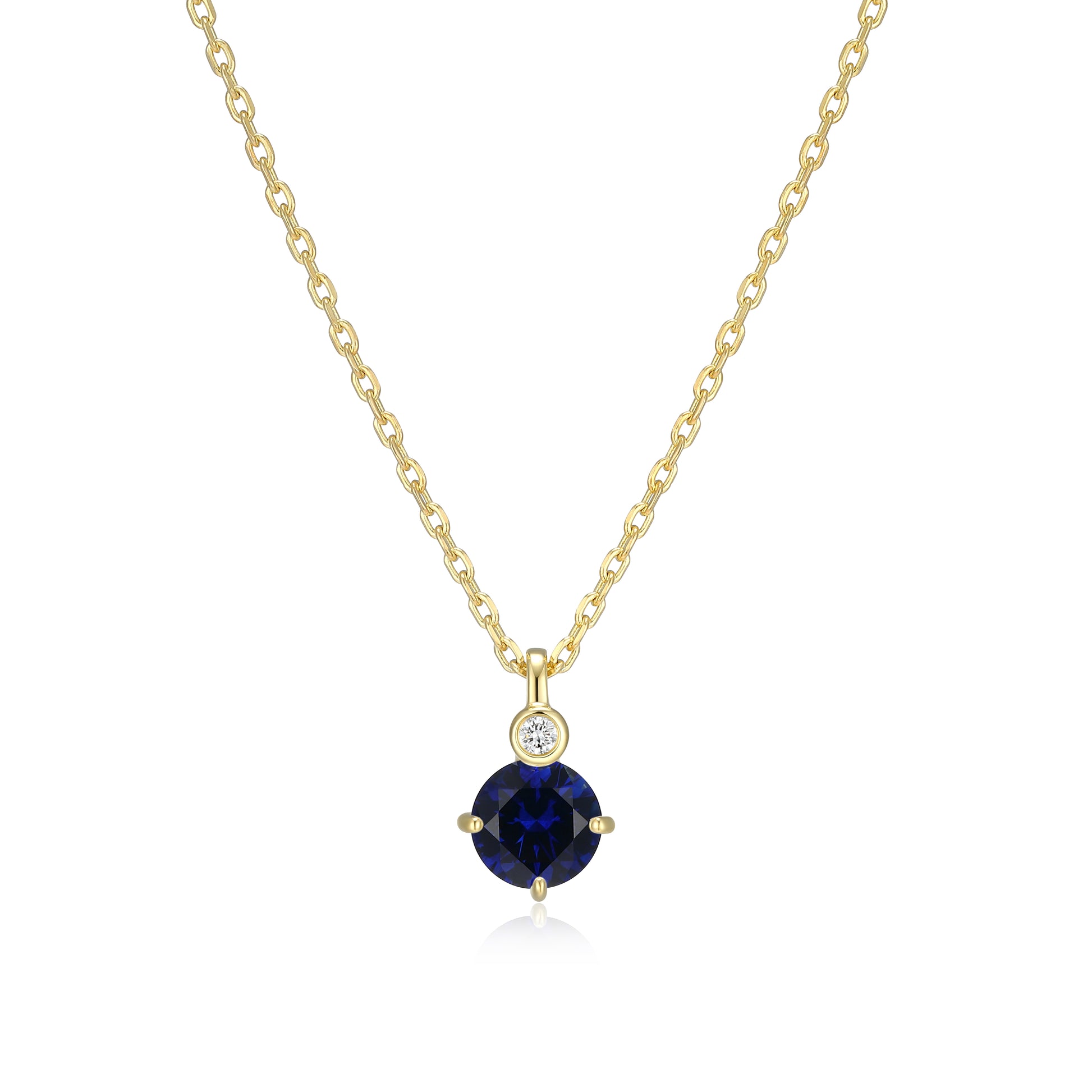 N10348SEPY - Birthstone with Lab-Grown Diamond Accent Necklace | elle