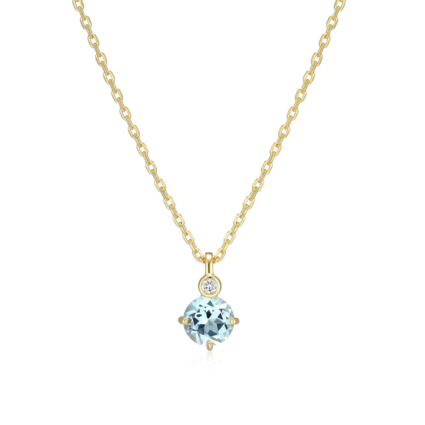 N10348MARY - Birthstone with Lab-Grown Diamond Accent Necklace | elle