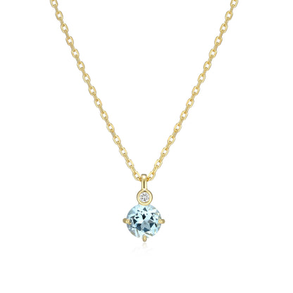 N10348MARY - Birthstone with Lab-Grown Diamond Accent Necklace | elle