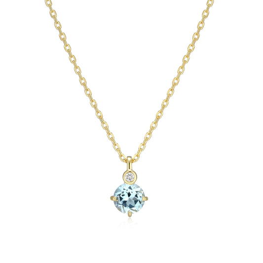 N10348MARY - Birthstone with Lab-Grown Diamond Accent Necklace | elle