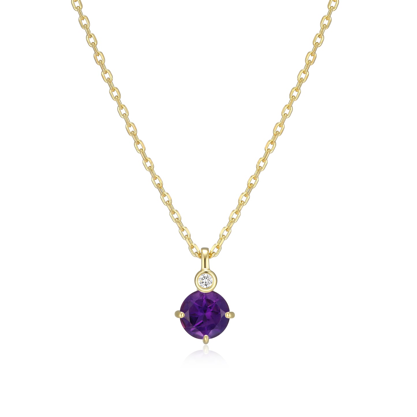 N10348FEBY - Birthstone with Lab-Grown Diamond Accent Necklace | elle