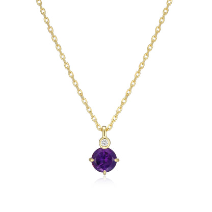 N10348FEBY - Birthstone with Lab-Grown Diamond Accent Necklace | elle