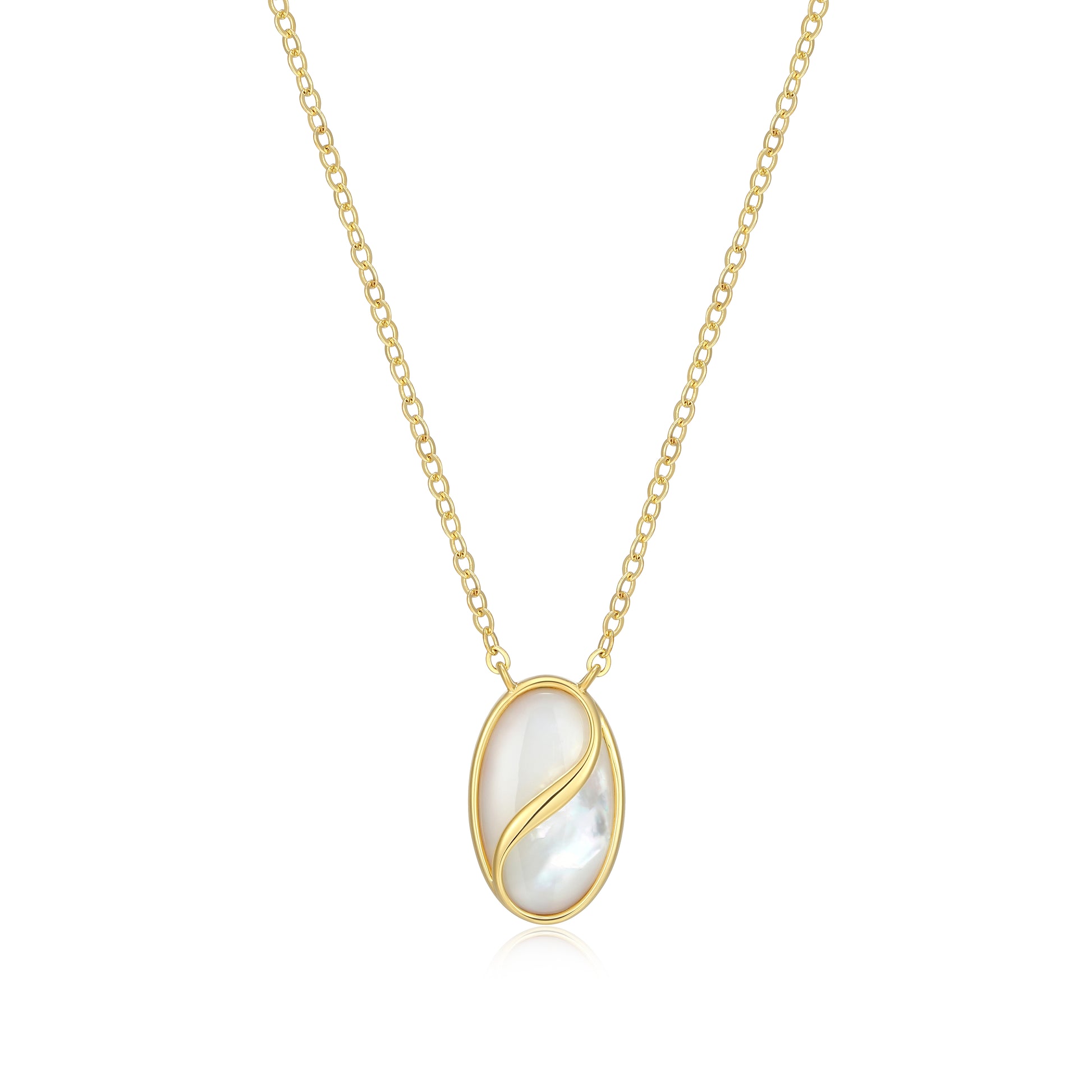 LN0302 - Twist Mother of Pearl Pendant Necklace | elle