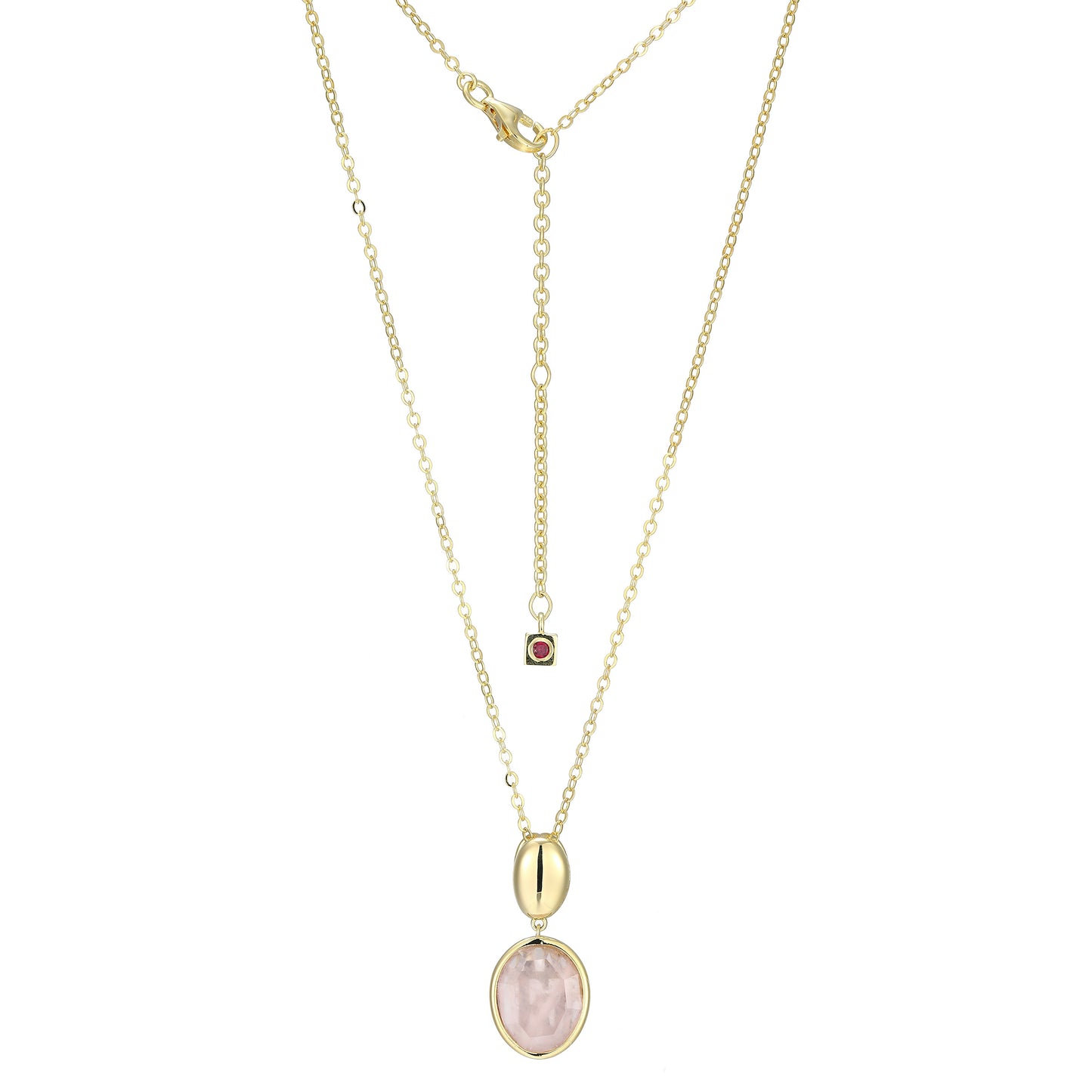 LN0240 - Riviere Rose Quartz Pendant Necklace | elle