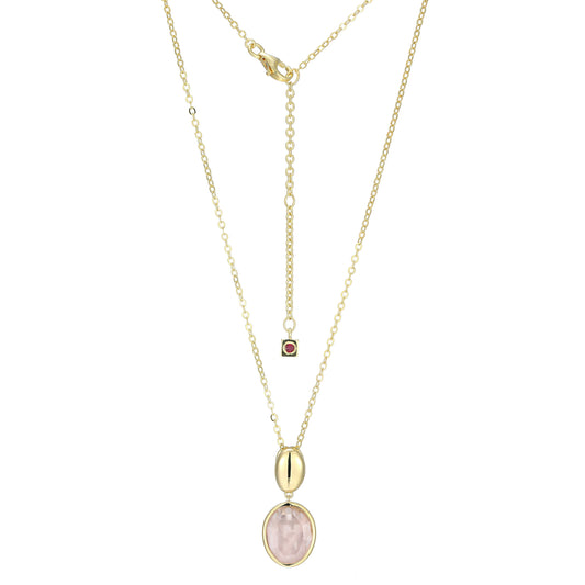 LN0240 - Riviere Rose Quartz Pendant Necklace | elle