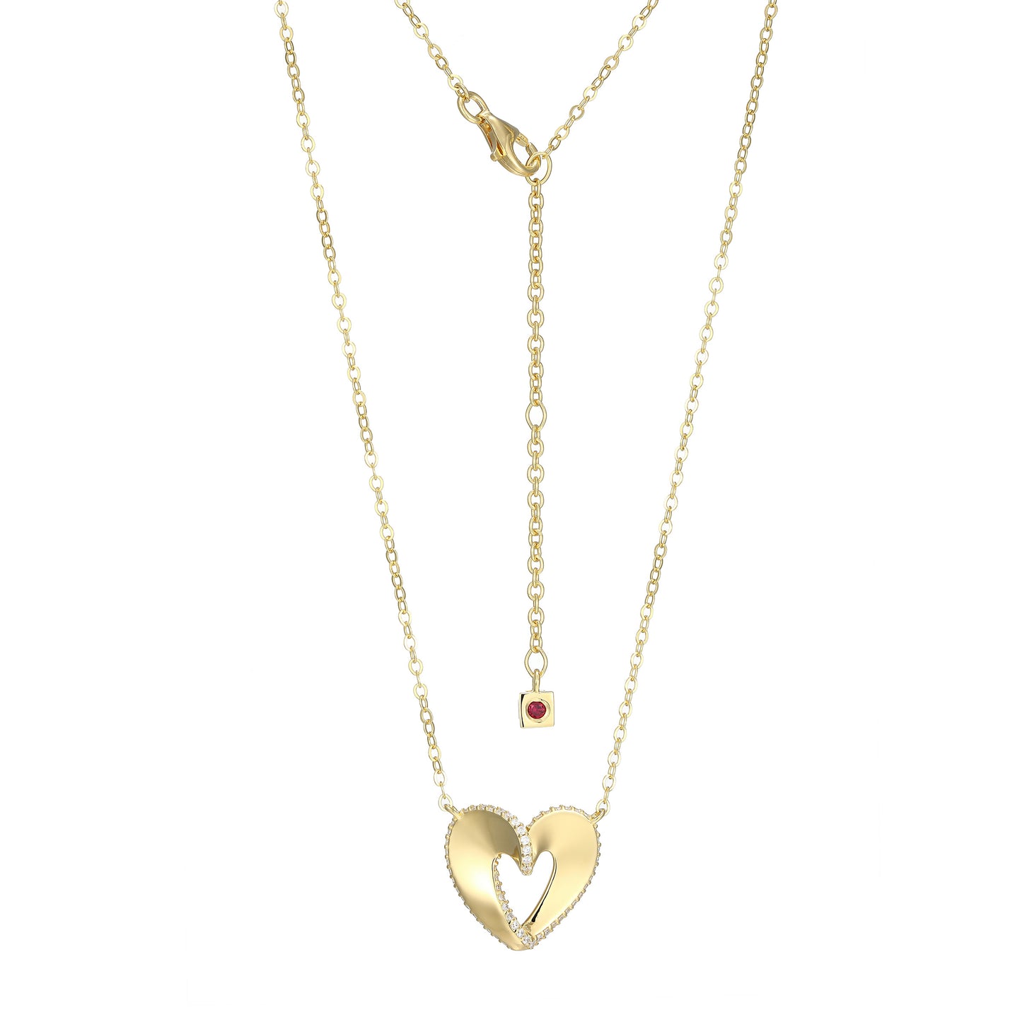 LN0251 - Ribbon Heart Necklace | elle