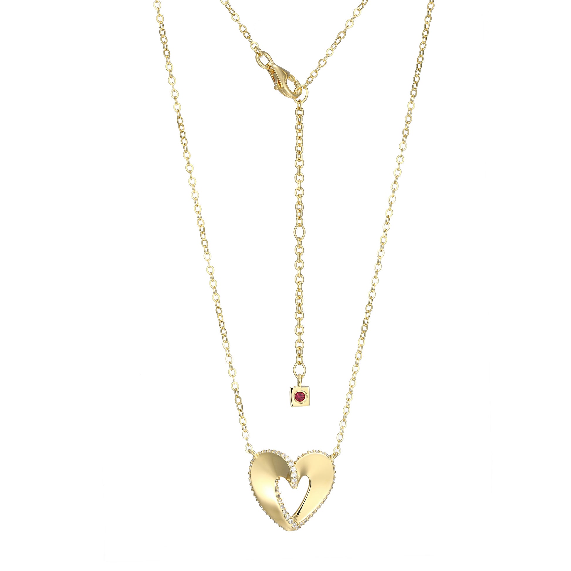 LN0251 - Ribbon Heart Necklace | elle