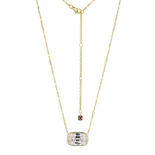 LN0270 - Serenelle Old-Mine-Cut Emerald Cushion Necklace | elle